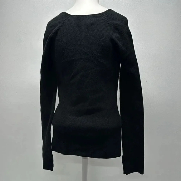 Eleven Six Elle Sweater Knit Jumper Square Neck Ribbed Bodycon Black Large - Picture 4 of 11